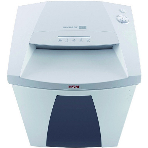 HSM SECURIO B32 - 1/4" Continuous Shredder - Strip Cut - 27 Per Pass - for shredding Paper, Paper Clip, Staples, Credit Card, CD, DVD - 0.250" Shred Size - P-2/O-2/T-2/E-2 - 12.20" Throat - 21.70 gal Wastebin Capacity - White - 1 Each (1821113)