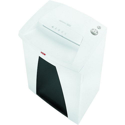 HSM SECURIO B32 - 1/16" x 5/8" Continuous Shredder - Particle Cut - 11 Per Pass - for shredding Credit Card, Paper, Paper Clip, Staples - 0.063" x 0.625" Shred Size - P-5/T-5/E-4/F-2 - 12.20" Throat - 21.70 gal Wastebin Capacity - White (1822113)