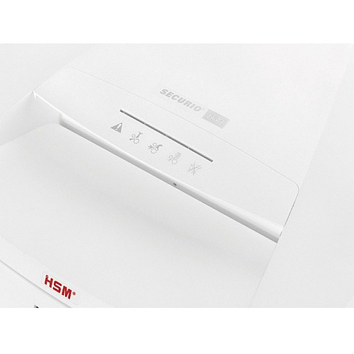 HSM SECURIO B34 - 1/4" Continuous Shredder - Strip Cut - 32 Per Pass - for shredding Paper, Paper Clip, Staples, CD, DVD, Credit Card - 0.250" Shred Size - P-2/O-2/T-2/E-2 - 12.20" Throat - 26.40 gal Wastebin Capacity - White - 1 Each (1841113)