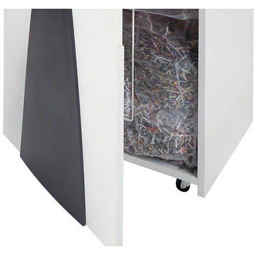 HSM SECURIO B34 - 1/4" Continuous Shredder - Strip Cut - 32 Per Pass - for shredding Paper, Paper Clip, Staples, CD, DVD, Credit Card - 0.250" Shred Size - P-2/O-2/T-2/E-2 - 12.20" Throat - 26.40 gal Wastebin Capacity - White - 1 Each (1841113)