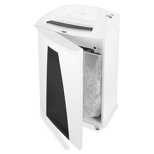 HSM SECURIO B34 - 1/4" Continuous Shredder - Strip Cut - 32 Per Pass - for shredding Paper, Paper Clip, Staples, CD, DVD, Credit Card - 0.250" Shred Size - P-2/O-2/T-2/E-2 - 12.20" Throat - 26.40 gal Wastebin Capacity - White - 1 Each (1841113)