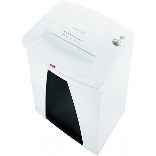 HSM SECURIO B34 - 1/4" Continuous Shredder - Strip Cut - 32 Per Pass - for shredding Paper, Paper Clip, Staples, CD, DVD, Credit Card - 0.250" Shred Size - P-2/O-2/T-2/E-2 - 12.20" Throat - 26.40 gal Wastebin Capacity - White - 1 Each (1841113)