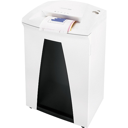 HSM SECURIO B34 - 1/16" x 5/8" Continuous Shredder - Particle Cut - 15 Per Pass - for shredding Paper, Paper Clip, Staples, CD, DVD, Credit Card - 0.063" x 0.625" Shred Size - P-5/T-5/E-4/F-2 - 12.20" Throat - 26.40 gal Wastebin Capacity - White (1842113)