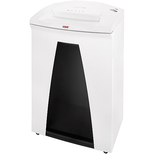 HSM SECURIO B34 - 1/16" x 5/8" Continuous Shredder - Particle Cut - 15 Per Pass - for shredding Paper, Paper Clip, Staples, CD, DVD, Credit Card - 0.063" x 0.625" Shred Size - P-5/T-5/E-4/F-2 - 12.20" Throat - 26.40 gal Wastebin Capacity - White (1842113)