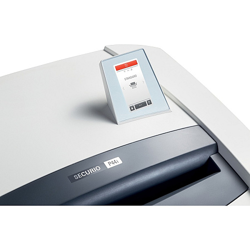 HSM Securio P44 L4 Micro-cut Shredder Continuous Shredder - Micro Cut - 30 Per Pass - for shredding Staples, USB Stick, Paper, Paper Clip, Credit Card - 55 gal Wastebin Capacity - White - 1 Each (1872103)
