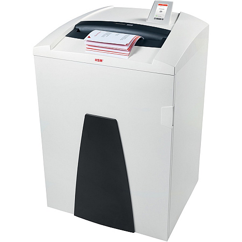 HSM Securio P44 L4 Micro-cut Shredder Continuous Shredder - Micro Cut - 30 Per Pass - for shredding Staples, USB Stick, Paper, Paper Clip, Credit Card - 55 gal Wastebin Capacity - White - 1 Each (1872103)