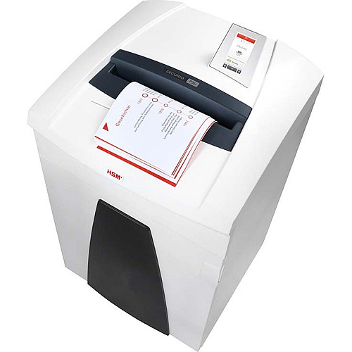 HSM Securio P40i Shredder Continuous Shredder - Strip Cut - 60 Per Pass - for shredding Staples, Store Card, Paper, Paper Clip, Credit Card, CD, DVD, 3.5" Floppy Disk - 0.250" Shred Size - 40 gal Wastebin Capacity - White - TAA Compliant (1881121)