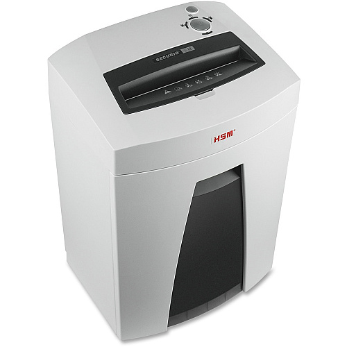 HSM SECURIO C18 - 1/4" Continuous Shredder - Strip Cut - 19 Per Pass - for shredding Staples, Paper, Paper Clip, Credit Card, CD, DVD - 0.250" Shred Size - P-2/O-2/T-2/E-2 - 9.06" Throat - 6.60 gal Wastebin Capacity - White, Black - TAA Complian (1911123)