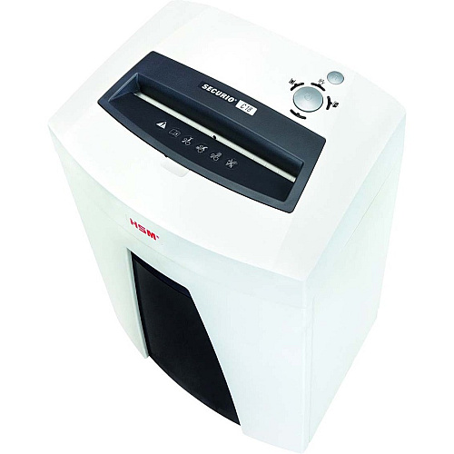 HSM SECURIO C18 - 1/4" Continuous Shredder - Strip Cut - 19 Per Pass - for shredding Staples, Paper, Paper Clip, Credit Card, CD, DVD - 0.250" Shred Size - P-2/O-2/T-2/E-2 - 9.06" Throat - 6.60 gal Wastebin Capacity - White, Black - TAA Complian (1911123)
