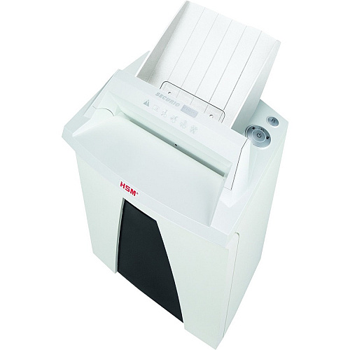 HSM SECURIO AF150 - 1/16" x 5/8" Continuous Shredder - Particle Cut - 7 Per Pass - for shredding Staples, Paper, Paper Clip, Credit Card - 0.187" x 1.250" Shred Size - P-5/T-5/E-4/F-2 - 9.45" Throat - 9.20 gal Wastebin Capacity - White - 1 Each (2082113)