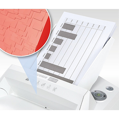 HSM SECURIO AF500 - 1/16" x 5/8" Continuous Shredder - Particle Cut - 11 Per Pass - for shredding Staples, Paper, Paper Clip, Credit Card - 0.187" x 1.250" Shred Size - P-5/T-5/E-4/F-2 - 9.45" Throat - 21.70 gal Wastebin Capacity - White - 1 Eac (2102113)