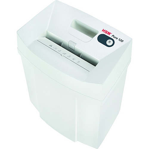HSM Pure 120 - 1/8" Strip Cut - 12 Per Pass - for shredding Staples, Paper, Paper Clip, Credit Card - 0.125" Shred Size - P-2/T-2/E-2 - 8.86" Throat - 5.30 gal Wastebin Capacity - White - 1 Each (2310113)