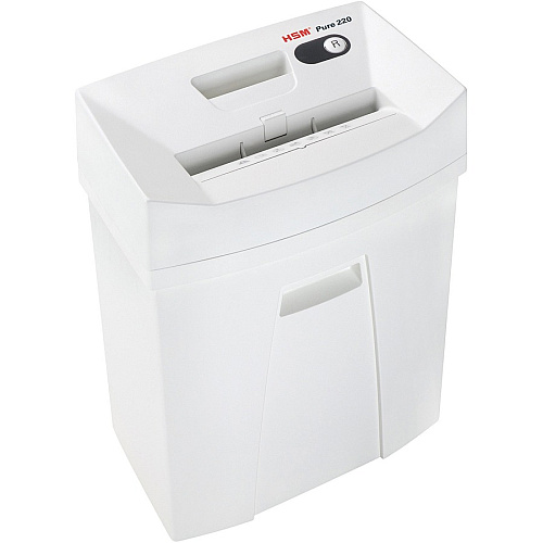 HSM Pure 220 - 1/8" Strip Cut - 14 Per Pass - for shredding Staples, Paper, Paper Clip, Credit Card - 0.125" Shred Size - P-2/T-2/E-2 - 8.86" Throat - 6.60 gal Wastebin Capacity - White - 1 Each (2320113)