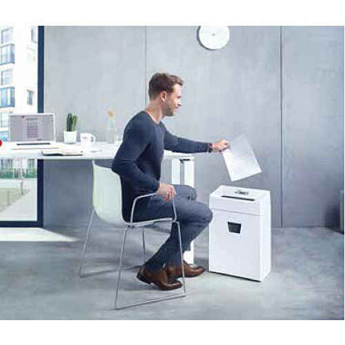 HSM Pure 320 Shredder Cross Cut - 9 Per Pass - for shredding Staples, Paper, Paper Clip - White - 1 Each (2333113)