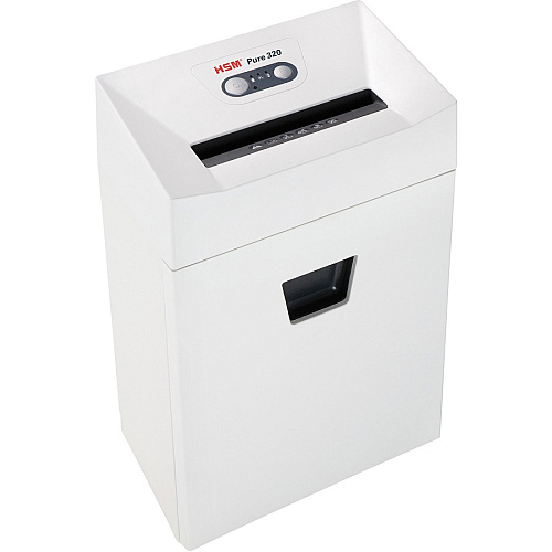 HSM Pure 320 Shredder Cross Cut - 9 Per Pass - for shredding Staples, Paper, Paper Clip - White - 1 Each (2333113)