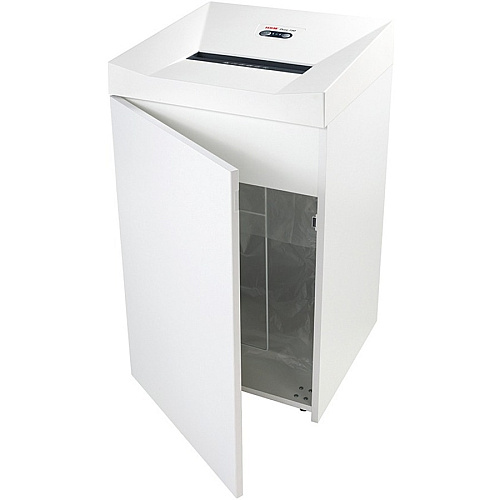 HSM Pure 630 - 3/16" x 1 1/8" Continuous Shredder - Particle Cut - 22 Per Pass - for shredding Staples, Paper, Paper Clip, Credit Card, CD, DVD - 0.188" x 1.125" Shred Size - P-4/O-3/T-4/E-3/F-1 - 12.20" Throat - 34.30 gal Wastebin Capacity - Wh (2363113)