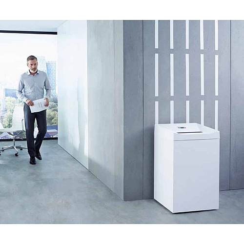 HSM Pure 630 - 3/16" x 1 1/8" Continuous Shredder - Particle Cut - 22 Per Pass - for shredding Staples, Paper, Paper Clip, Credit Card, CD, DVD - 0.188" x 1.125" Shred Size - P-4/O-3/T-4/E-3/F-1 - 12.20" Throat - 34.30 gal Wastebin Capacity - Wh (2363113)