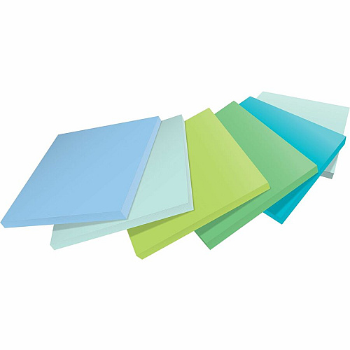 Post-it&reg; Recycled Super Sticky Notes 70 - 3" Flag/Note Width x 3" Flag/Note Length - Square - 70 Sheets per Pad - Assorted Oasis - Adhesive - Recycled - 12 / Pack (654R12SST)