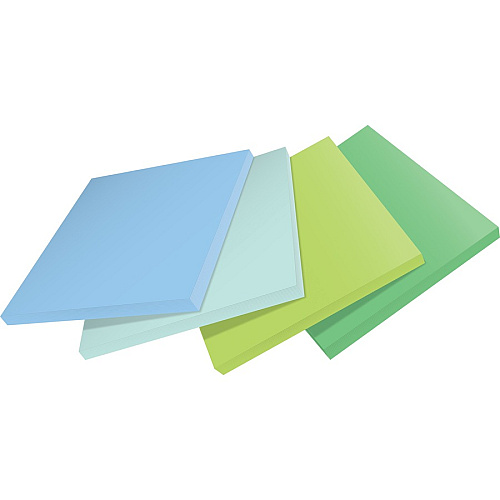 Post-it&reg; Recycled Super Sticky Notes 70 - 3" Flag/Note Width x 3" Flag/Note Length - Square - 70 Sheets per Pad - Unruled - Assorted Oasis - Paper - Adhesive - Recycled - 24 / Pack (654R24SSTCP)