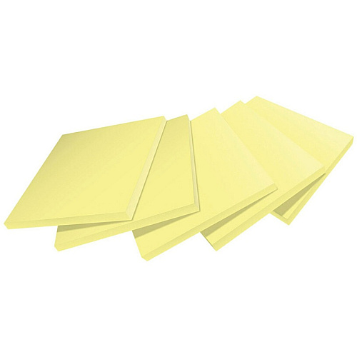 Post-it&reg; Recycled Super Sticky Notes 70 - 3" Flag/Note Width x 3" Flag/Note Length - Square - 70 Sheets per Pad - Canary Yellow - Adhesive - Recycled - 5 / Pack (654R5SSCY)
