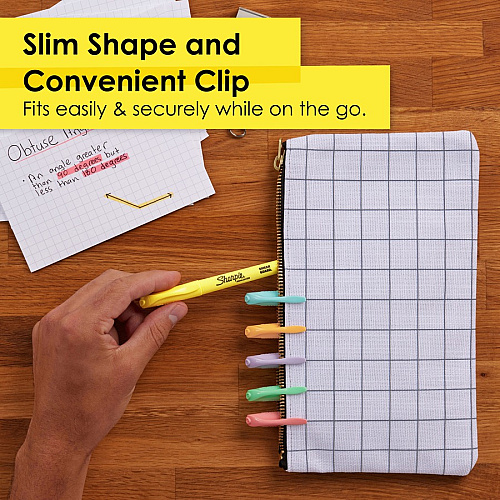 Sharpie Accent Highlighters w/Smear Guard Chisel Marker Point Style - Assorted - 12 / Dozen (2157482)