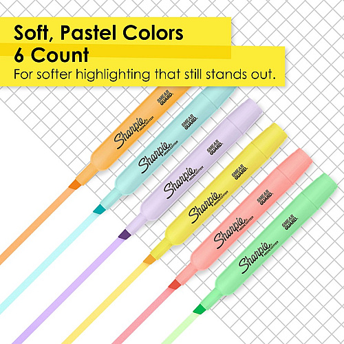 Sharpie SmearGuard Tank Style Highlighters Wide Chisel, Narrow Narrow Marker Point - Assorted Ink - 6 / Pack (2157488)