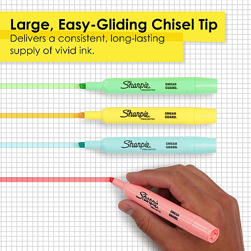 Sharpie SmearGuard Tank Style Highlighters Wide Chisel, Narrow Narrow Marker Point - Assorted Ink - 6 / Pack (2157488)