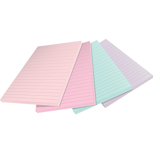 Post-it&reg; Super Sticky Adhesive Note 4" Flag/Note Width x 6" Flag/Note Length - Rectangle - 45 Sheets per Pad - Assorted Wanderlust Pastel - Repositionable - Recycled - 4 / Pack (4621R4SSNRP)