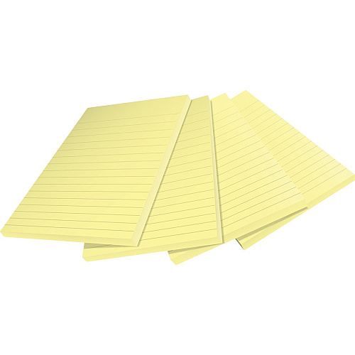 Post-it&reg; Super Sticky Adhesive Note 4" Flag/Note Width x 6" Flag/Note Length - Rectangle - 45 Sheets per Pad - Canary Yellow - Repositionable - Recycled - 4 / Pack (4621R4SSCY)