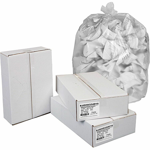 Everyday Genuine Joe High-Density Can Liners 33 gal Capacity - 39" Length x 33" Width x 0.47 mil (12 Micron) Thickness - High Density - Clear - Resin - Office Waste, Receptacle - 500 / Carton (HD334016)