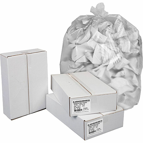 Everyday Genuine Joe High-Density Can Liners 45 gal Capacity - 46" Length x 40" Width x 0.47 mil (12 Micron) Thickness - High Density - Clear - Resin - Office Waste, Receptacle - 250 / Carton (HD404816)