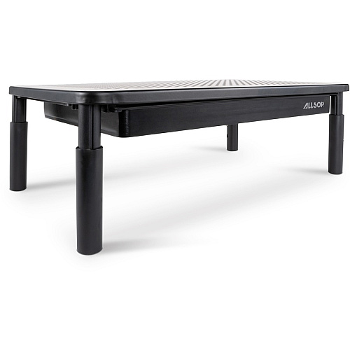 Allsop Metal Art Tri-Level Monitor Stand Up to 27" Screen Support - 30 lb Load Capacity - Powder Coated - Metal - Black (32545)