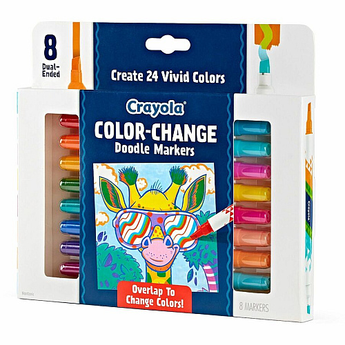 Crayola Color Change Doodle Markers Chisel Marker Point - Multicolor Ink - 8 / Pack (588315)