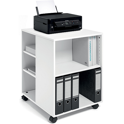 DURABLE Multifunction Trolley 6 Shelf - 132 lb Capacity - 4 Casters - Wood - 20.79" Width x 23.31" Depth x 29.45" Height - White - 1 Each (311302)