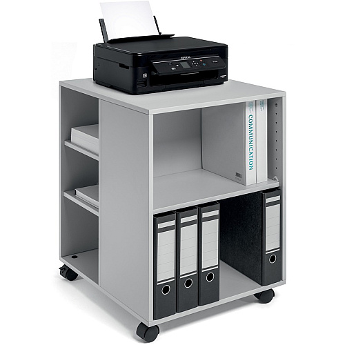DURABLE Multifunction Trolley 6 Shelf - 132 lb Capacity - 4 Casters - Wood - 20.79" Width x 23.31" Depth x 29.45" Height - Gray - 1 Each (311310)
