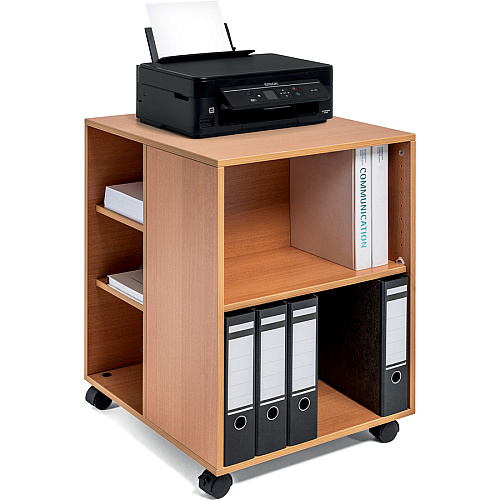 DURABLE Multifunction Trolley 6 Shelf - 132 lb Capacity - 4 Casters - Wood - 20.79" Width x 23.31" Depth x 29.45" Height - Beech - 1 Each (311347)