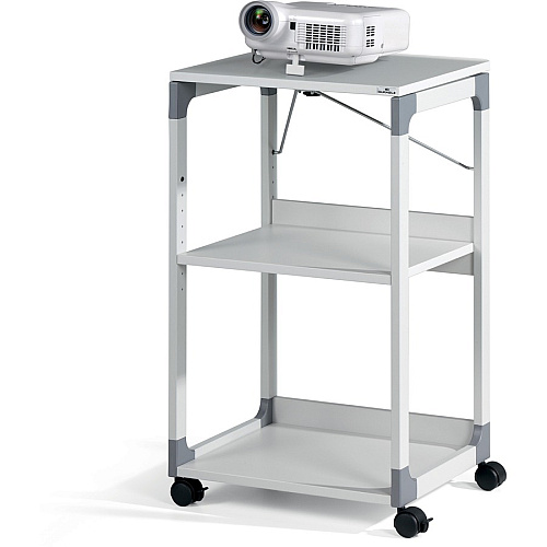 DURABLE System Overhead/Beamer Trolley 3 x Shelf(ves) - 34.72" Height x 20" Width x 17.01" Depth - Metal, Plastic, Fiberglass, Resin, Steel - Gray (370110)