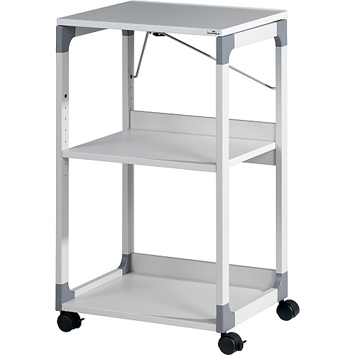DURABLE System Overhead/Beamer Trolley 3 x Shelf(ves) - 34.72" Height x 20" Width x 17.01" Depth - Metal, Plastic, Fiberglass, Resin, Steel - Gray (370110)