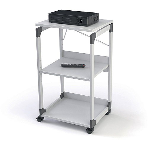 DURABLE System Overhead/Beamer Trolley 3 x Shelf(ves) - 34.72" Height x 20" Width x 17.01" Depth - Metal, Plastic, Fiberglass, Resin, Steel - Gray (370110)
