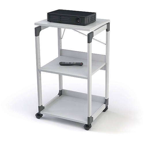DURABLE System Overhead/Beamer Trolley 3 x Shelf(ves) - 34.72" Height x 20" Width x 17.01" Depth - Metal, Plastic, Fiberglass, Resin, Steel - Gray (370110)