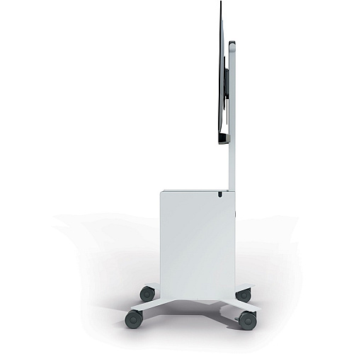 DURABLE COWORKSATION Mobile TV Cart 3 Shelf - 39.68 lb Capacity - 4 Casters - High Density Fiberboard (HDF) - 22.52" Width x 22.60" Depth x 50.87" Height - Aluminum Frame - White - 1 Each (370202)