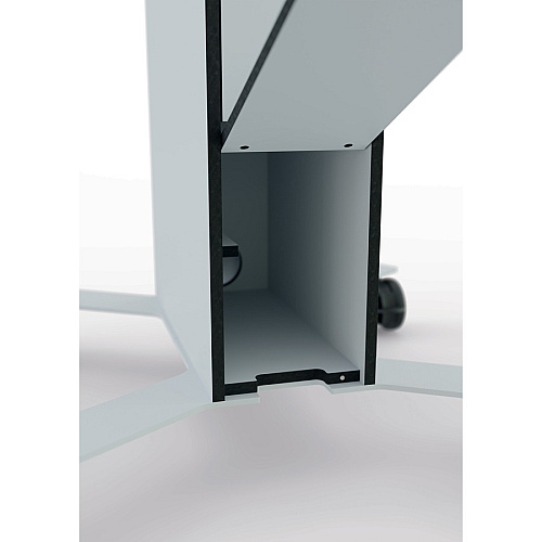 DURABLE COWORKSATION Mobile TV Cart 3 Shelf - 39.68 lb Capacity - 4 Casters - High Density Fiberboard (HDF) - 22.52" Width x 22.60" Depth x 50.87" Height - Aluminum Frame - White - 1 Each (370202)