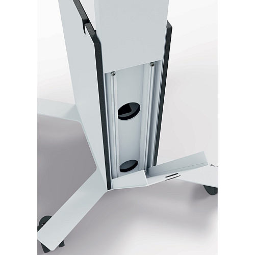 DURABLE COWORKSATION Mobile TV Cart 3 Shelf - 39.68 lb Capacity - 4 Casters - High Density Fiberboard (HDF) - 22.52" Width x 22.60" Depth x 50.87" Height - Aluminum Frame - White - 1 Each (370202)