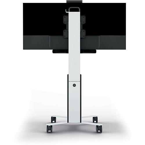 DURABLE COWORKSATION Mobile TV Cart 3 Shelf - 39.68 lb Capacity - 4 Casters - High Density Fiberboard (HDF) - 22.52" Width x 22.60" Depth x 50.87" Height - Aluminum Frame - White - 1 Each (370202)