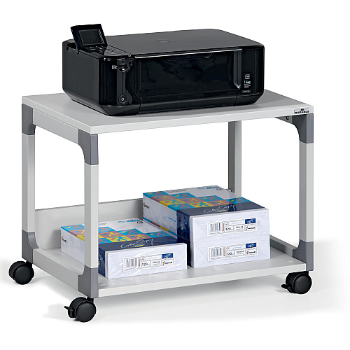 DURABLE System 48 Multifunction Trolley 2 Shelf - 4 Casters - Plastic, Steel, Melamine Faced Chipboard (MFC) - 23.62" Width x 17.01" Depth x 18.78" Height - Metal Frame - Gray - 1 Each (371010)
