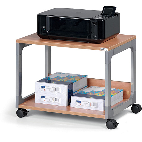DURABLE System 48 Multifunction Trolley 2 Shelf - 4 Casters - Metal, Steel, Melamine, Hardboard, Fiberglass, Plastic - 3.60" Width x 17" Depth x 18.80" Height - Silver, Beech - 1 Each (3710124)