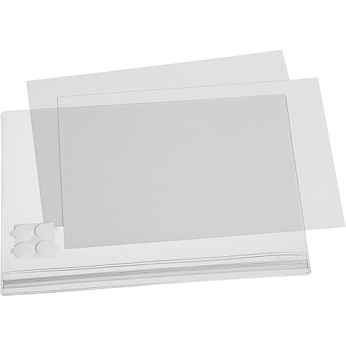 DURABLE Water-Resistant Document Pockets 8.50" Holding Width x 11" Holding Height - Water Resistant, Self-adhesive - Transparent - 5 / Pack (501619)