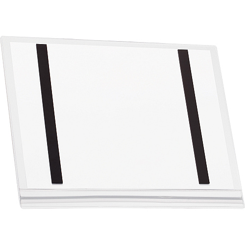 DURABLE Water-Resistant Magnetic Document Pockets 9.72" Holding Width x 12.80" Holding Height - Water Resistant, Adhesive Backing, Magnetic Strip, Residue-free, UV Resistant, Heat Resistant, Anti-glare, Anti-reflective - Plastic - Transparent - 5 (501819)