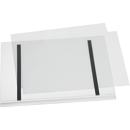 DURABLE Water-Resistant Magnetic Document Pockets 13.19" Holding Width x 17.52" Holding Height - Water Resistant, Adhesive Backing, Magnetic Strip, Residue-free, UV Resistant, Heat Resistant, Anti-glare, Anti-reflective - Plastic - Transparent -  (501919)