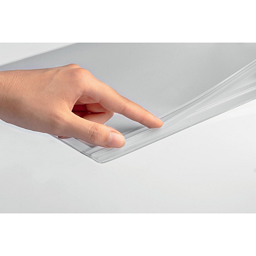 DURABLE Water-Resistant Document Pockets with Ties 13.78" Holding Width x 18.11" Holding Height - Water Resistant, Residue-free, UV Resistant, Heat Resistant, Anti-glare, Anti-reflective, Reusable - Plastic - Transparent - 5 / Pack (502819)